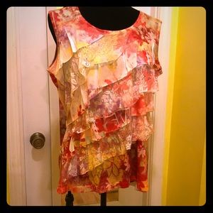 Decorated Originals ruffle sleeveless shirt